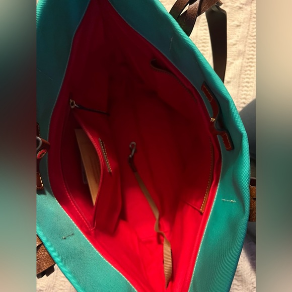 NWT Dooney & Bourke Mint Nylon Shopper Tote - Picture 4 of 8